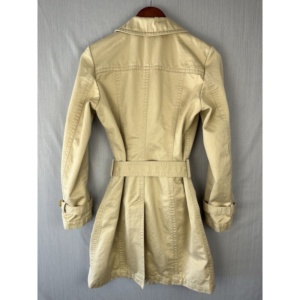 Quiet Luxury Preppy Belted Trench Coat Khaki Cotton Banana Republic‎ Factory M - Picture 2 of 14